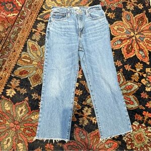 Frame Denim Le Jane Crop Light Blue Straight Leg Jeans